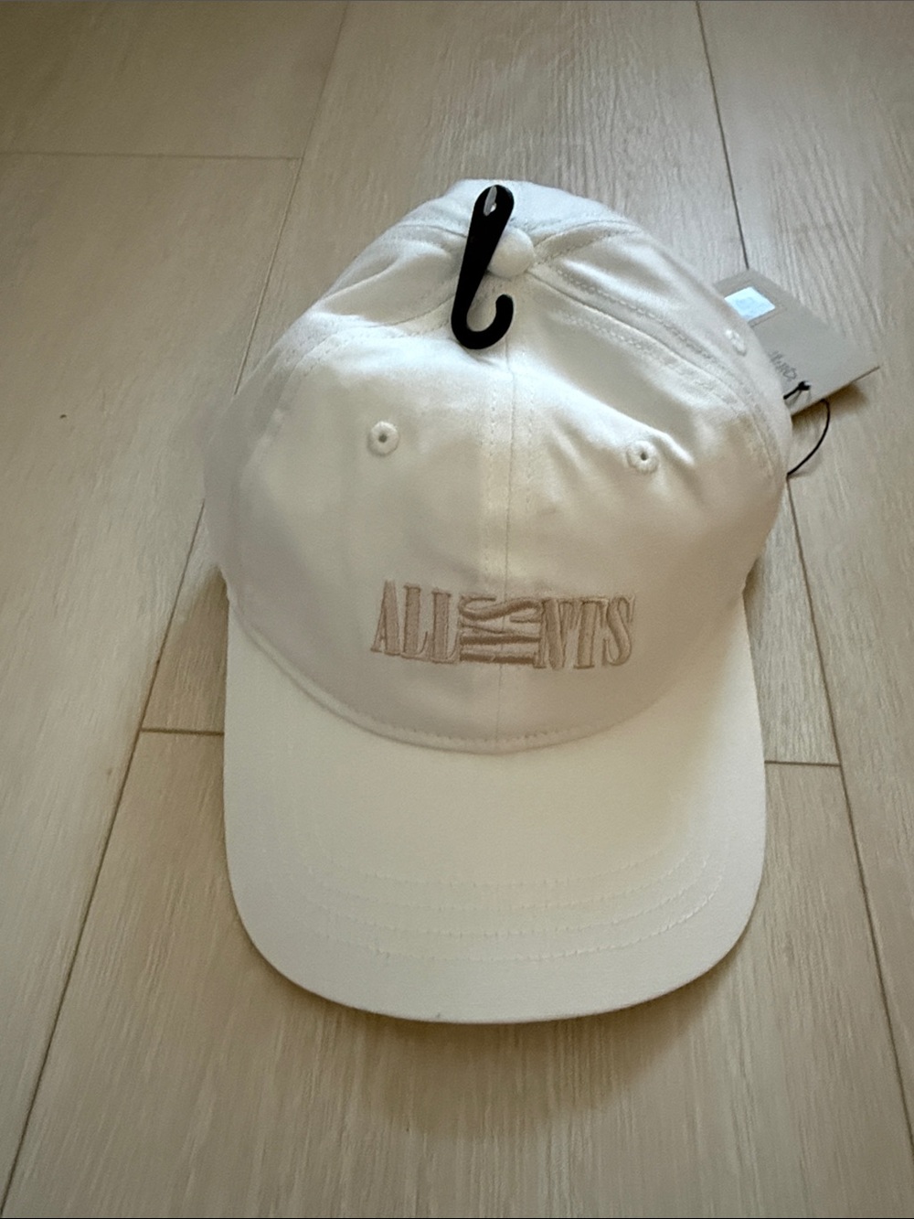 All Saints White Cream Baseball Cap with Embroidered Logo - Picture 3 of 9